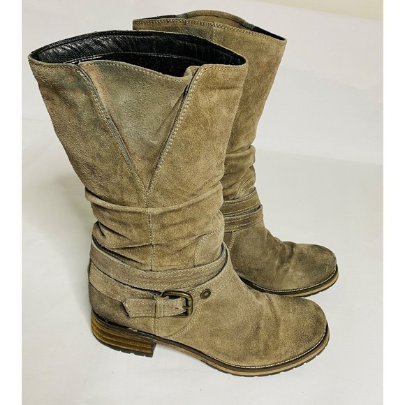 Clarks Tan Suede Combat & Moto Boots - Picture 3 of 10